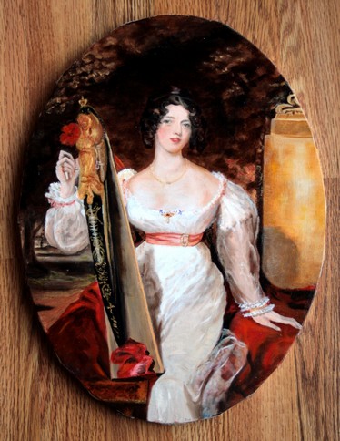 Regency lady with harp