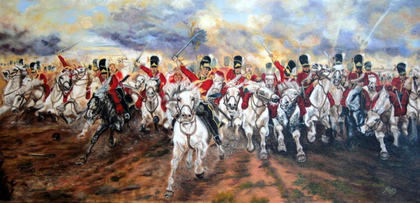 Charge of Scots Greys Waterloo